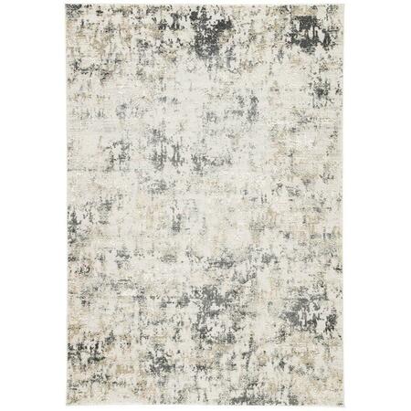 JAIPUR RUGS Cirque Machine Made Arvo Design Rectangle Rug, White Sand - 9 x 12 ft. RUG137457